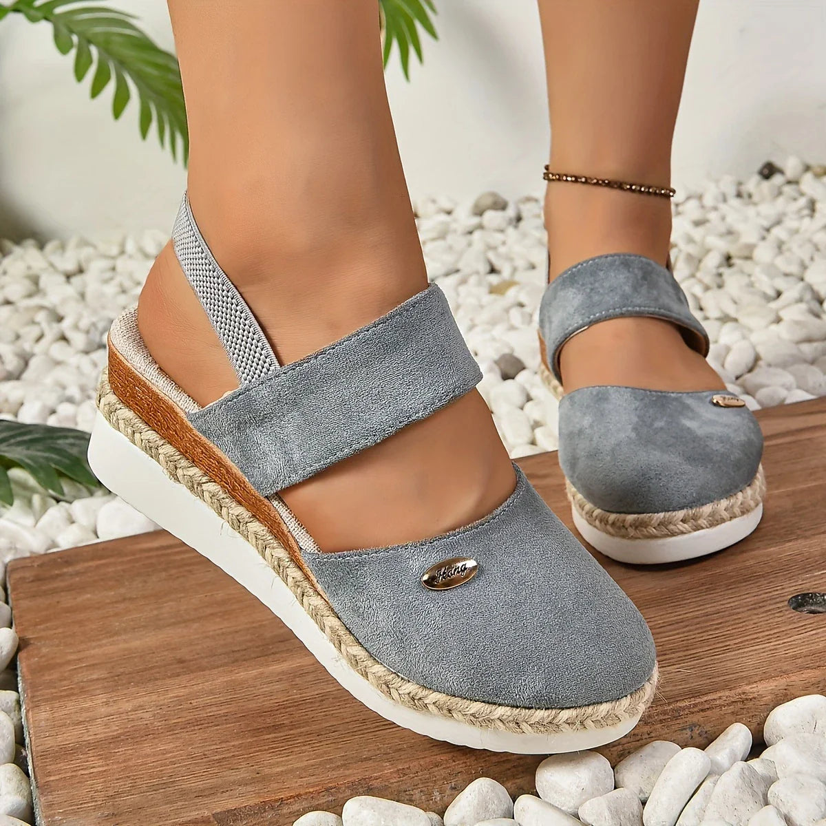 LILALH - BREATHABLE ELASTIC CLOSURE THICK SOLE SANDALS