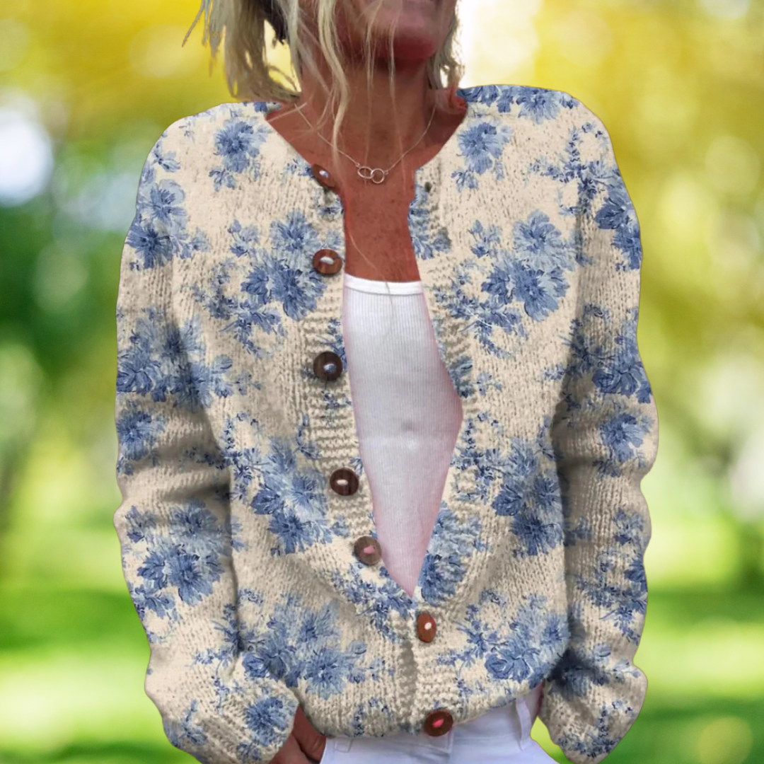 Vintage Lente Vest met Bloemenprint