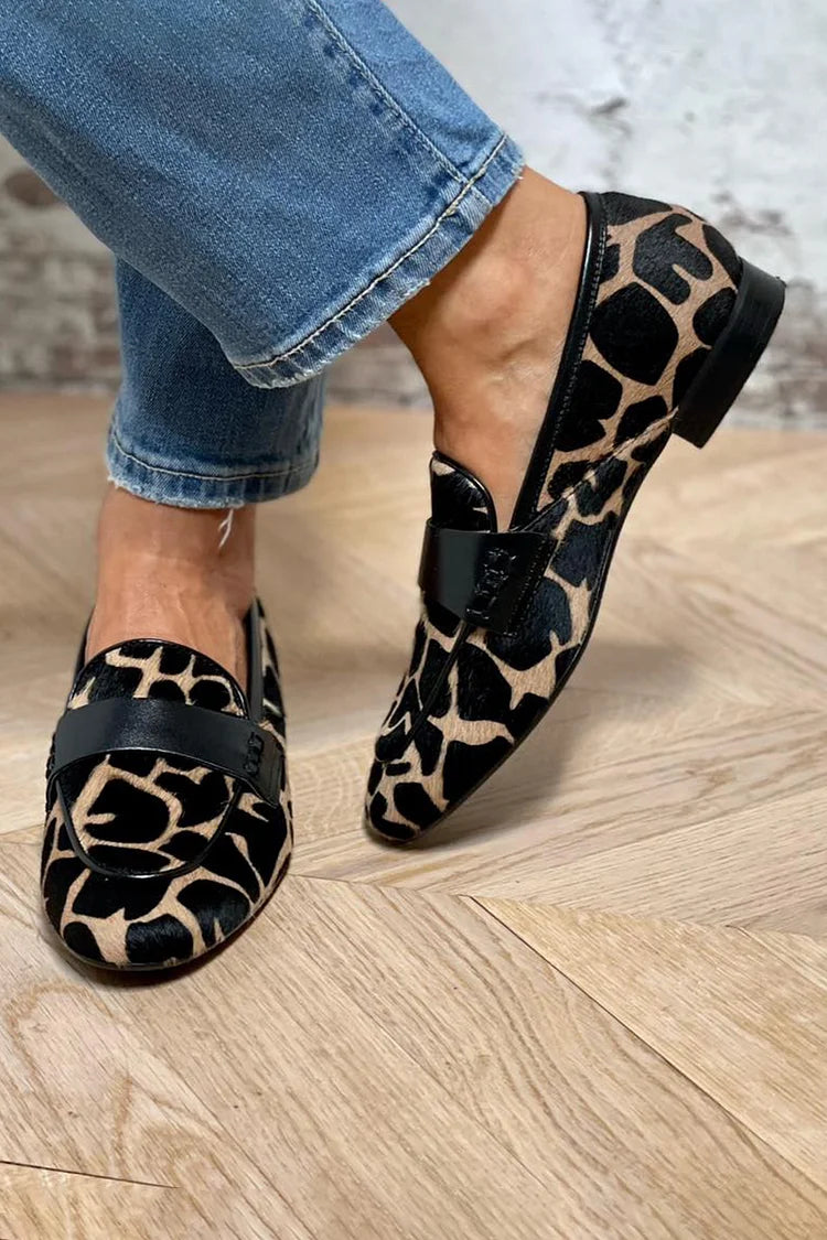 Loafer met Dierenprint en Elegant Detail