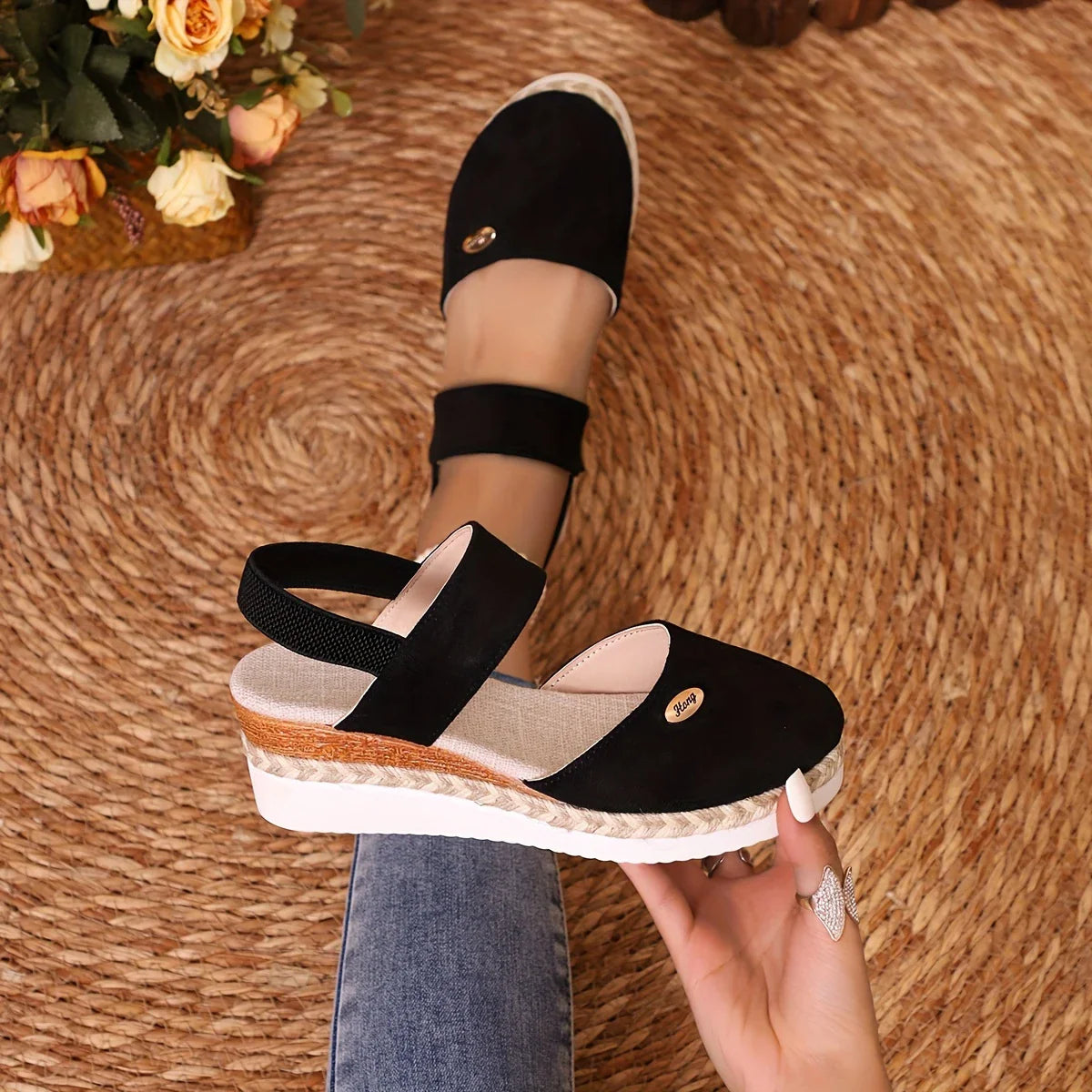 LILALH - BREATHABLE ELASTIC CLOSURE THICK SOLE SANDALS