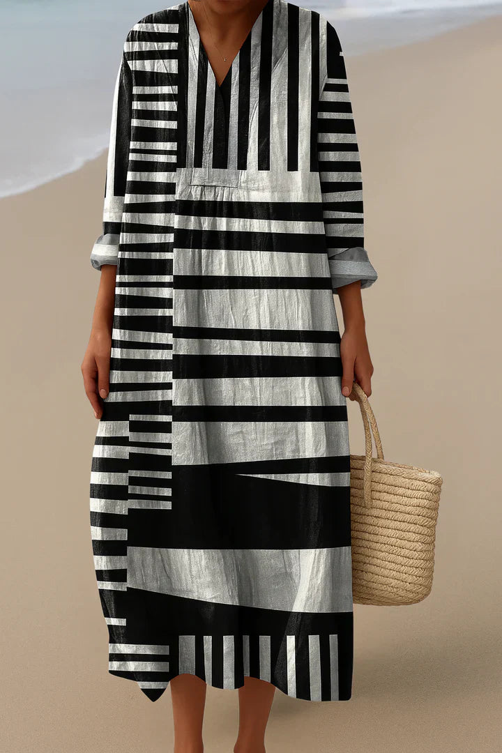 ELARA | MONOCHROME MAXI JURK
