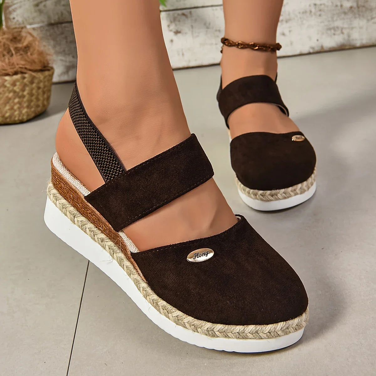 LILALH - BREATHABLE ELASTIC CLOSURE THICK SOLE SANDALS