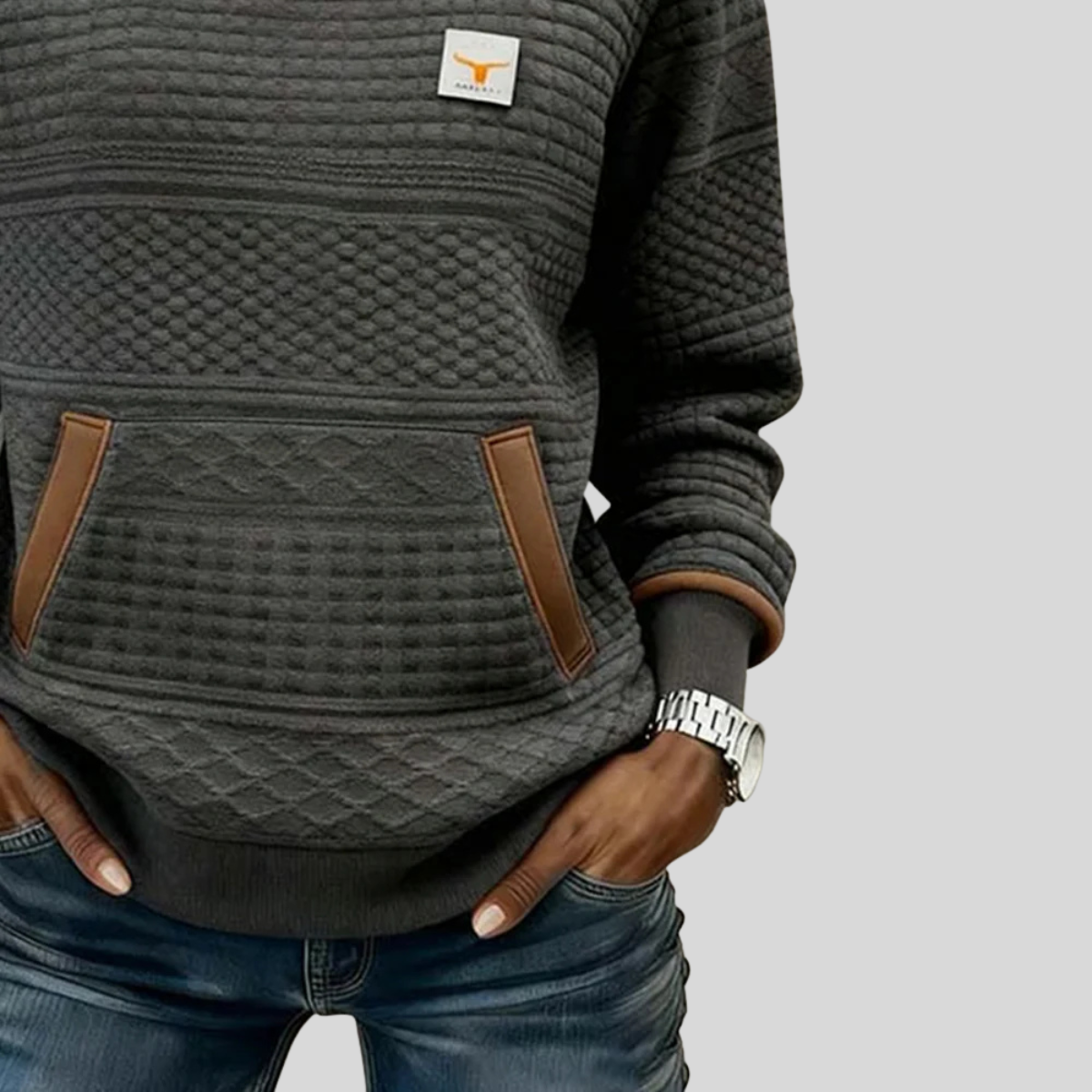 Lynn - Colorblock Hoodie met Ronde Hals