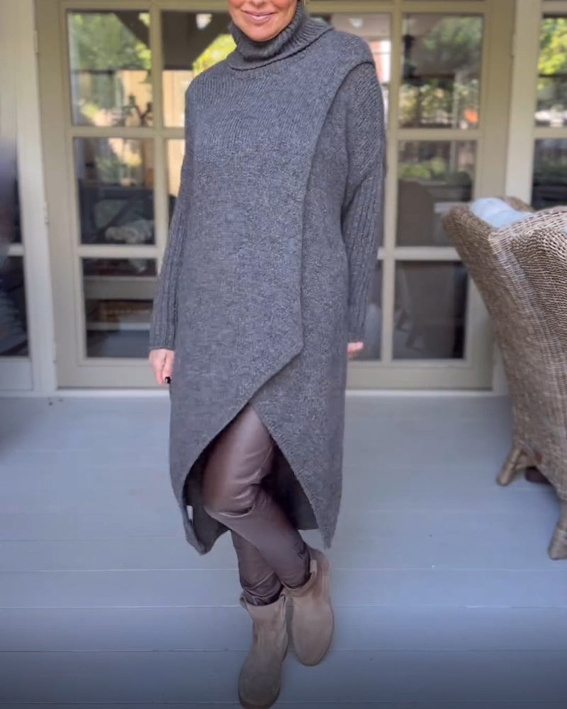 Trui met hoge hals en lange mouwen