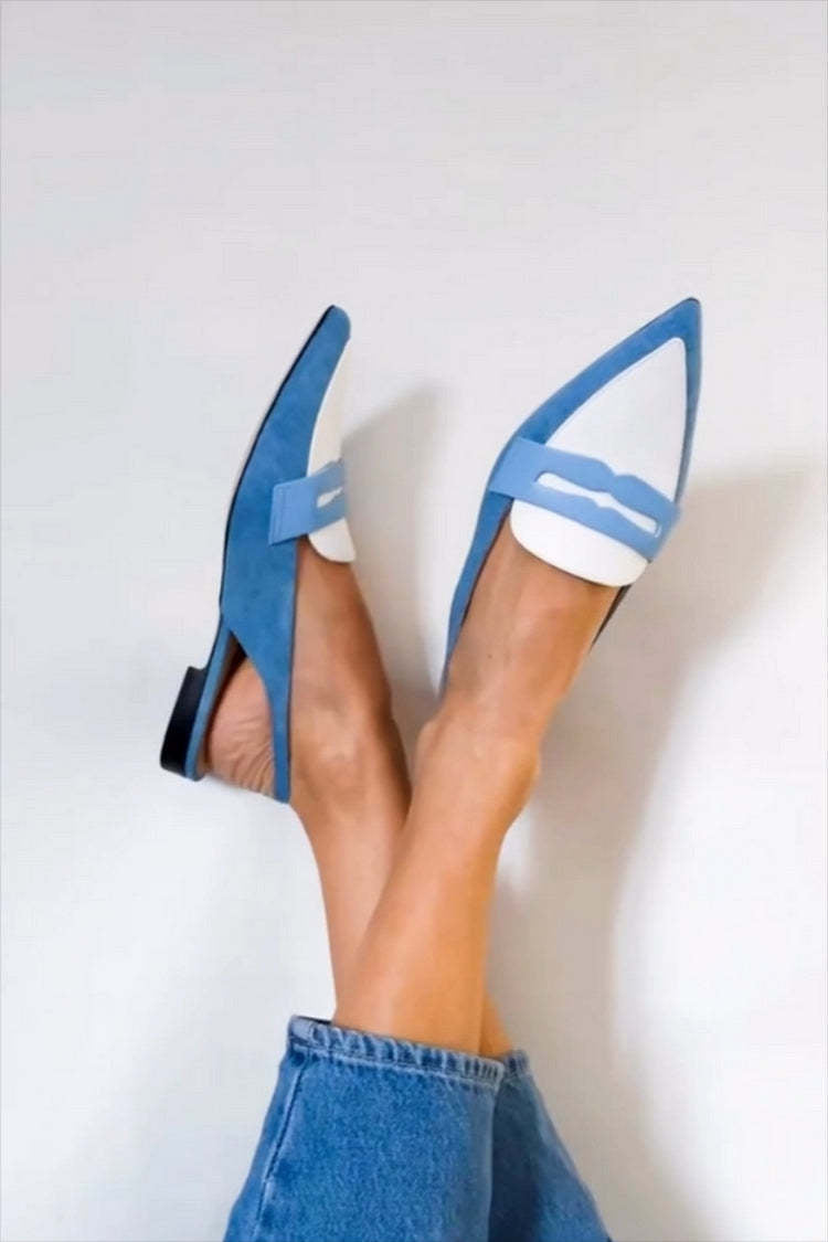Blauwe Slingback Loafers