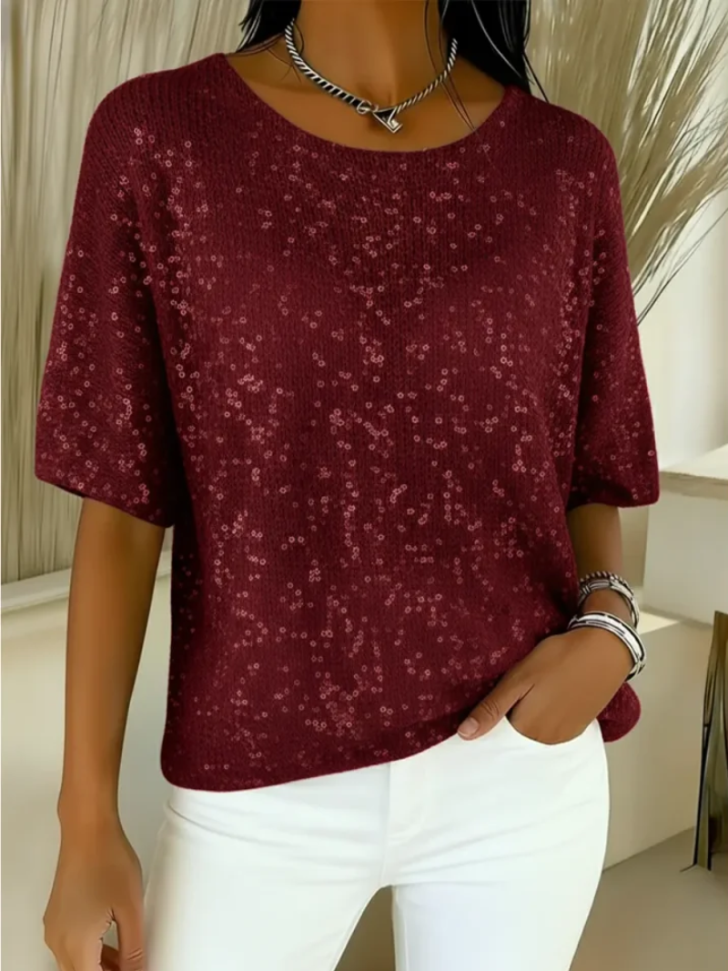 Livia – Elegante top met subtiele glans