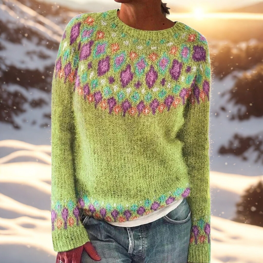 Matilda – Comfortabele gebreide trui met Fair Isle detail