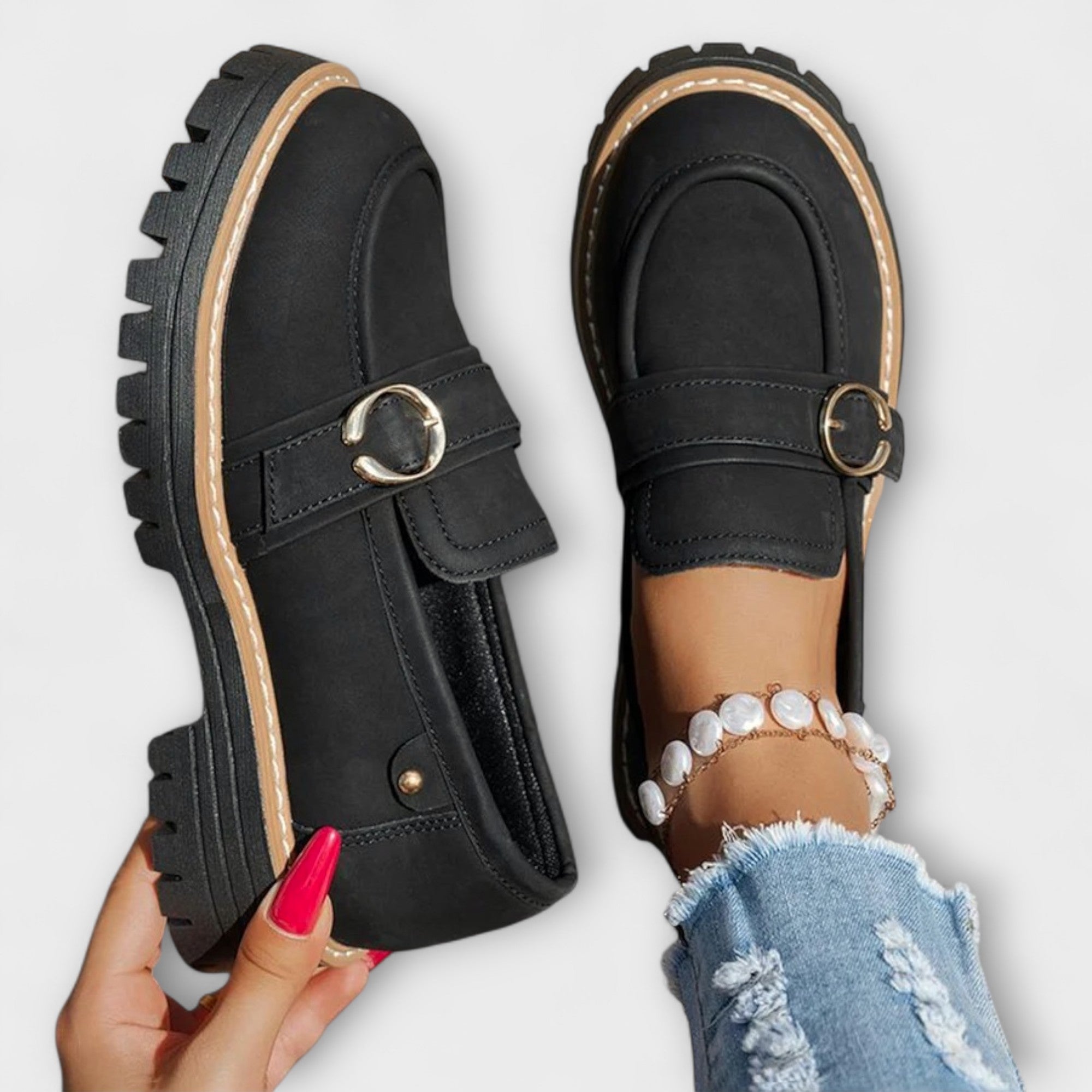 Lora - Mocassins Décontractés à Bout Rond
