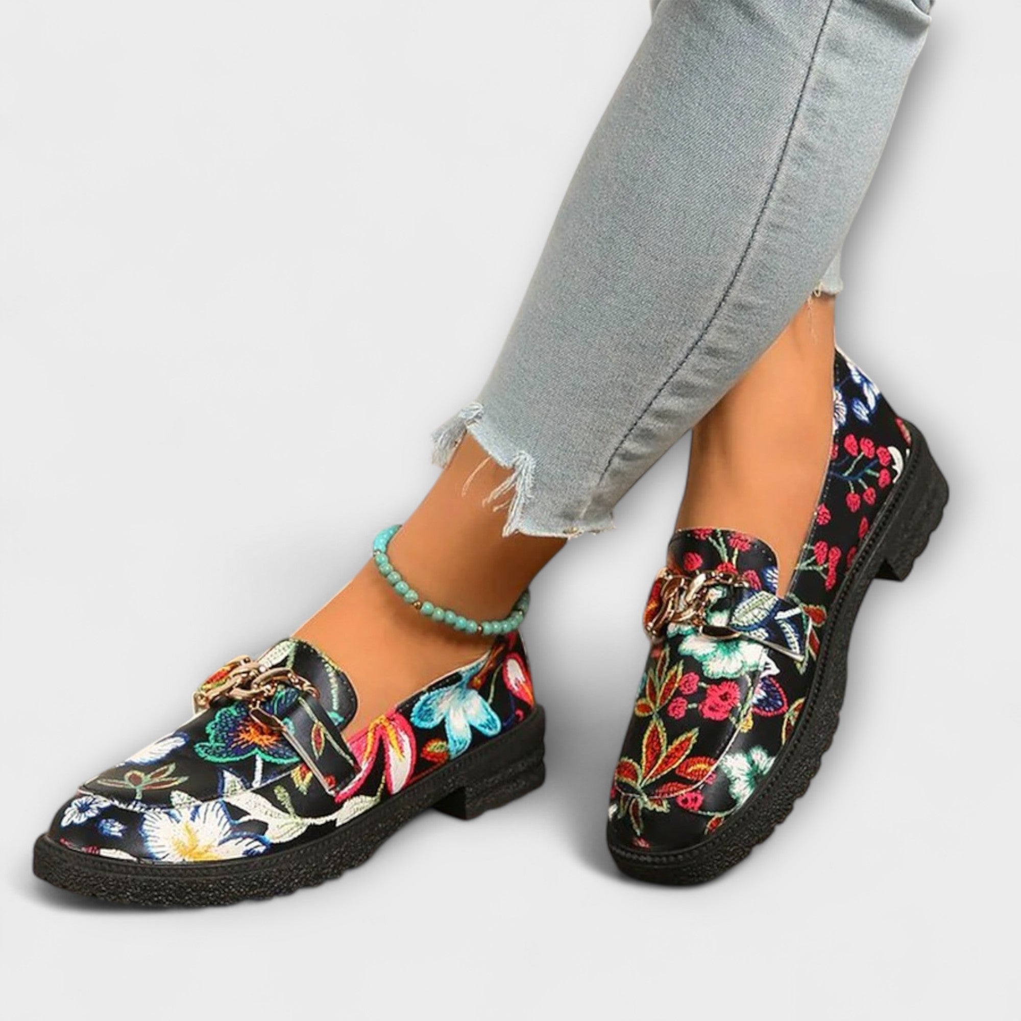 Orla - Mocassins Multicolores à Motif Floral
