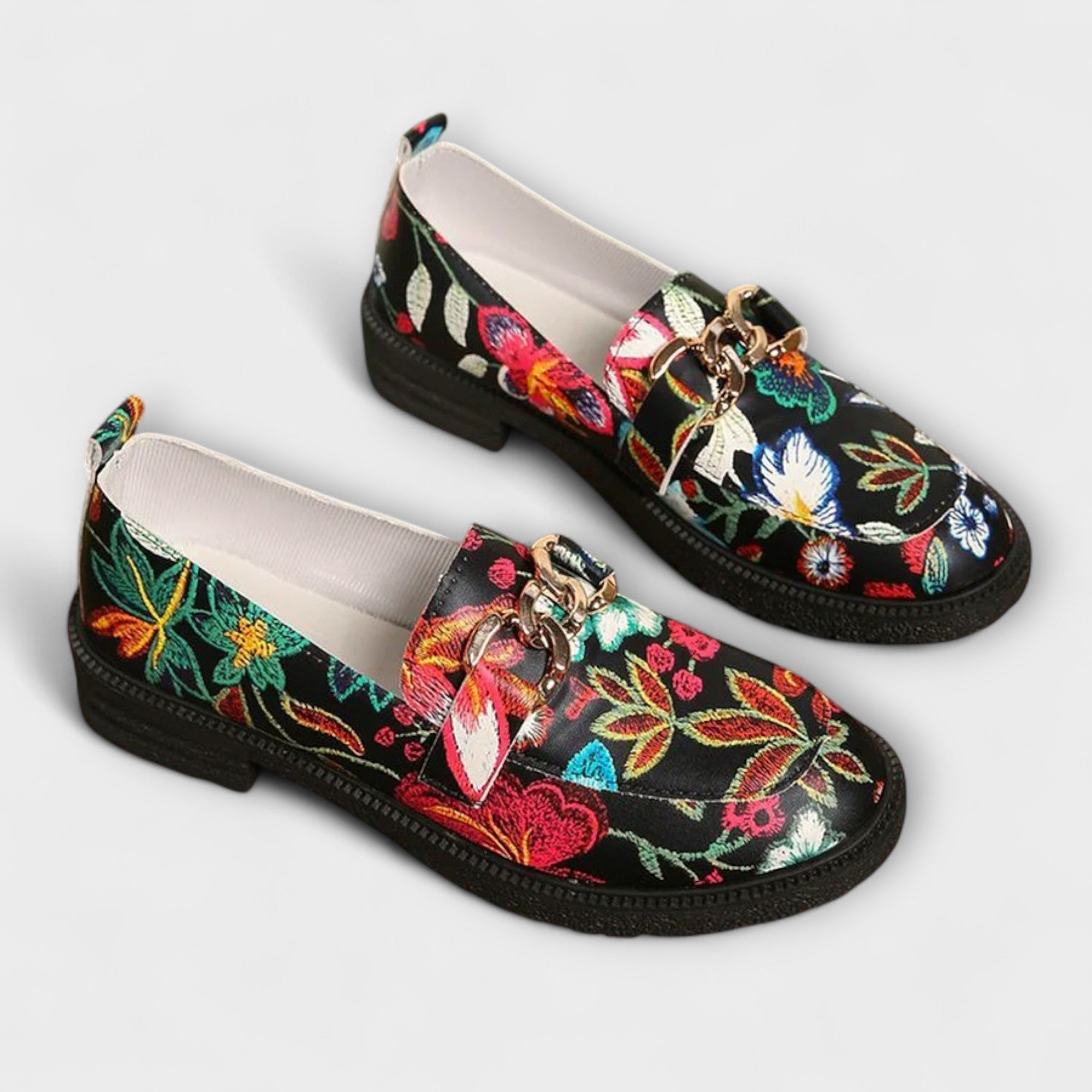 Orla - Mocassins Multicolores à Motif Floral