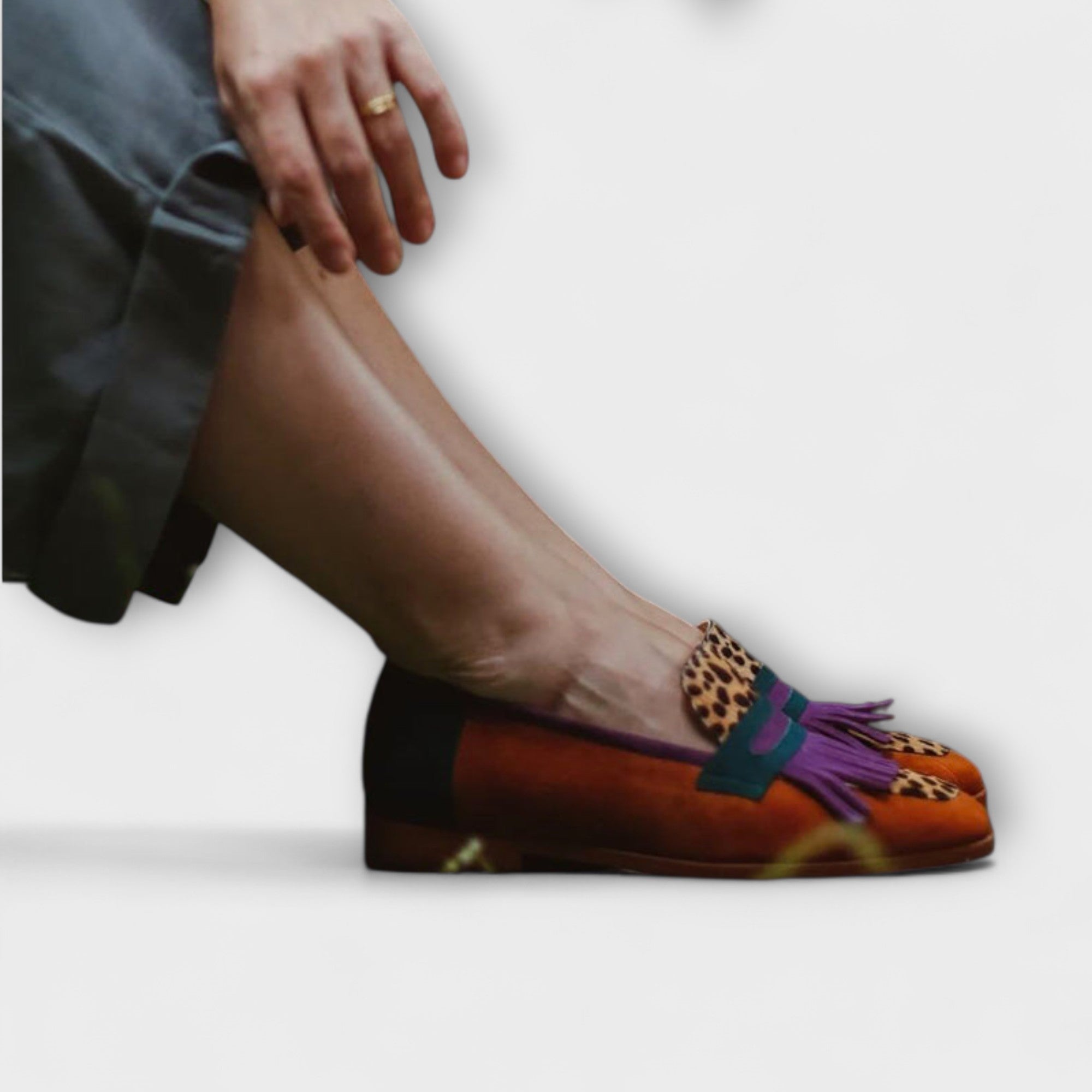 Fallon - Mocassins Marron à Motif Léopard