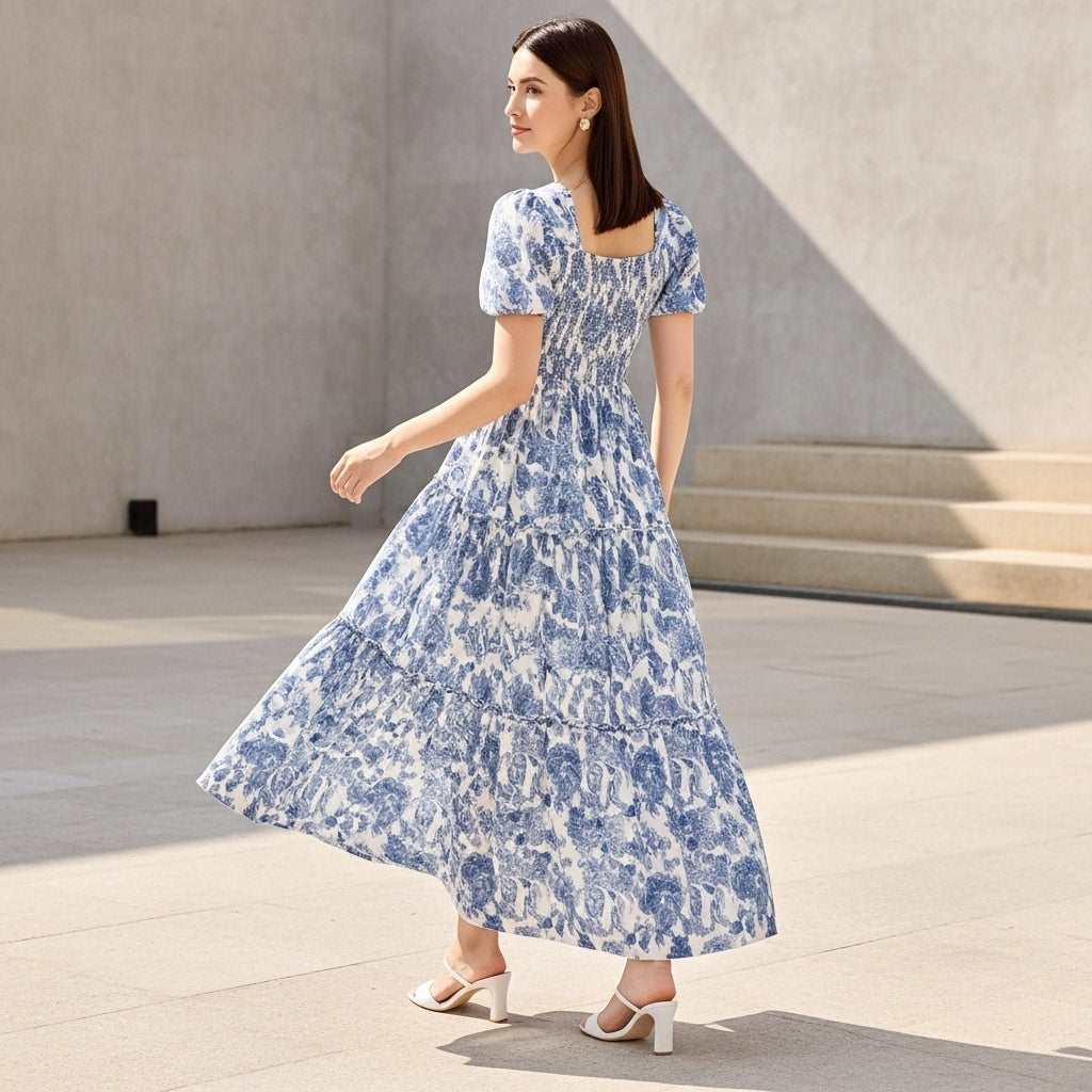 Lisette - Casual Floral Draped Dress