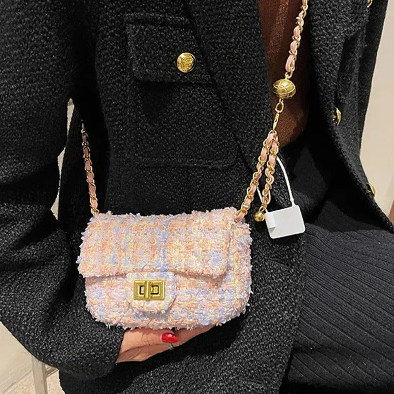 TEXTURED TWEED MINI BAG