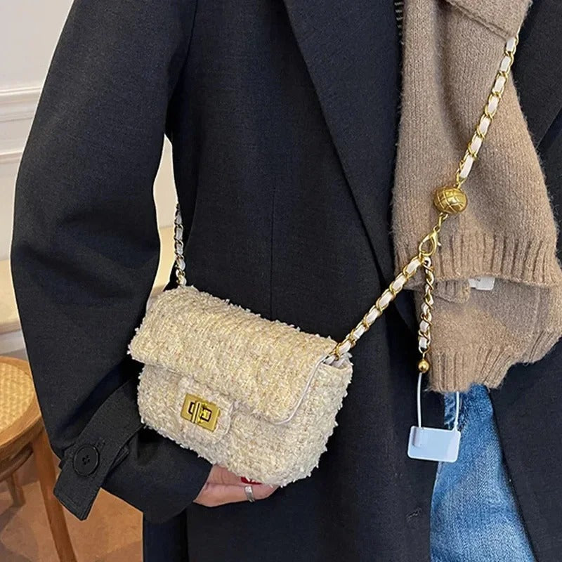 TEXTURED TWEED MINI BAG