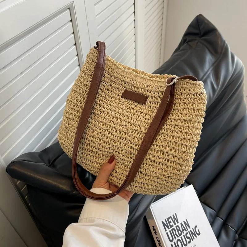 STRAW KNITTED HANDBAG