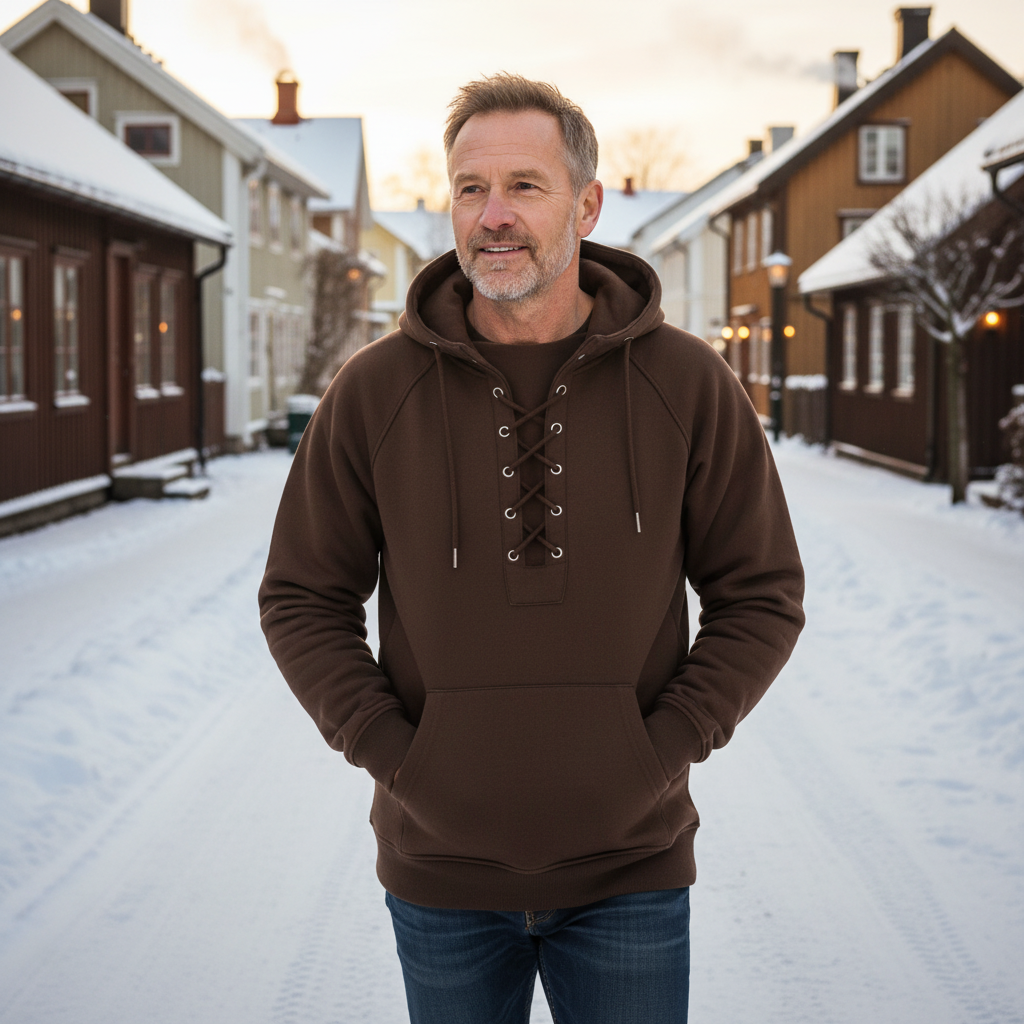 Bart - Nordic Comfort Hoodie met Veterkraag