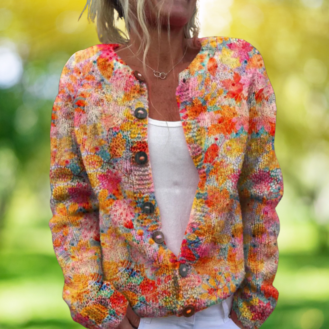 Vintage Lente Vest met Bloemenprint