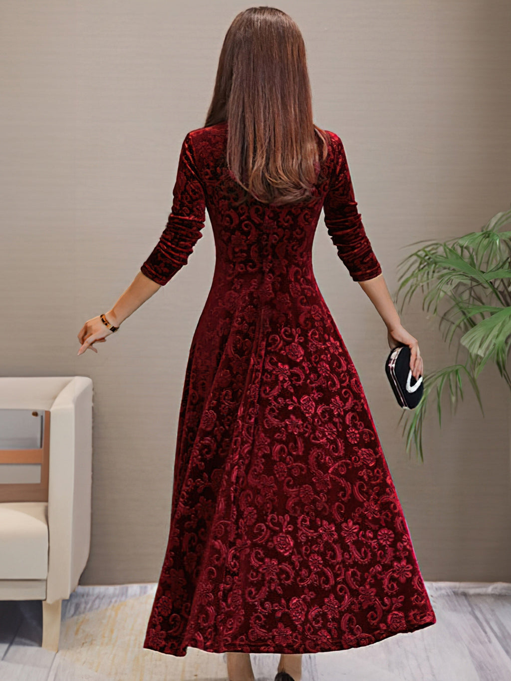 Denise | Fluwelen elegante jurk