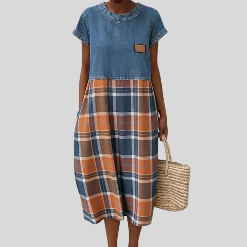 Zoë - Casual Patchwork Denim Jurk