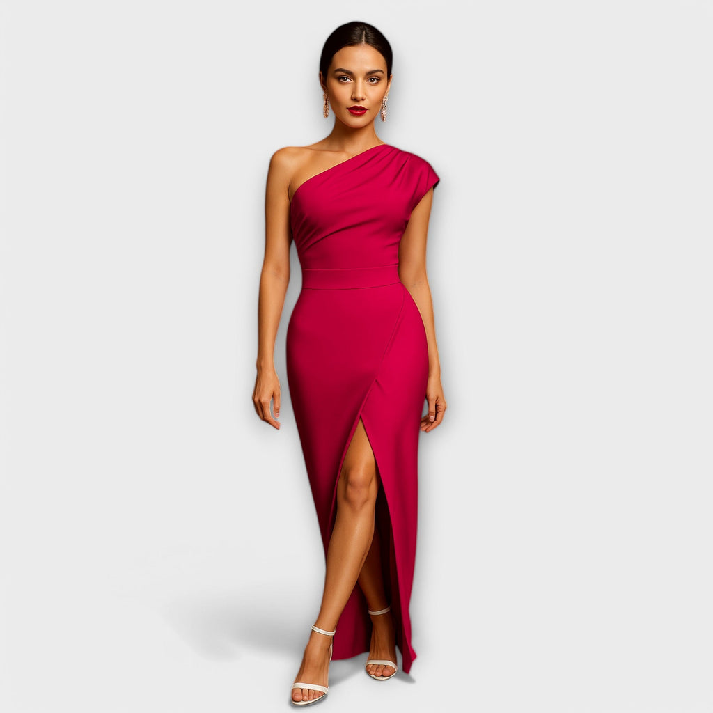 Elegante asymmetrische avondjurk