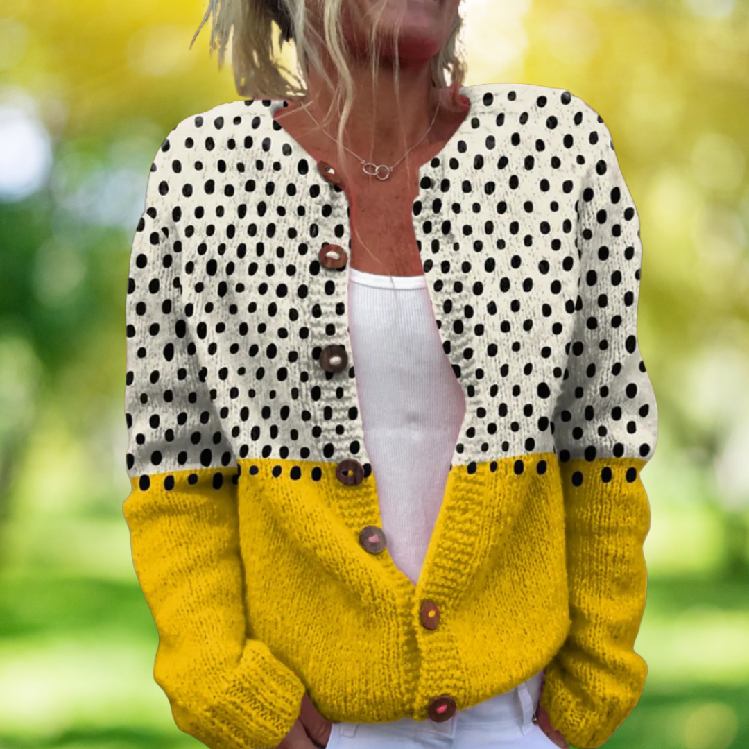 Vintage Lente Vest met Stippenpatroon