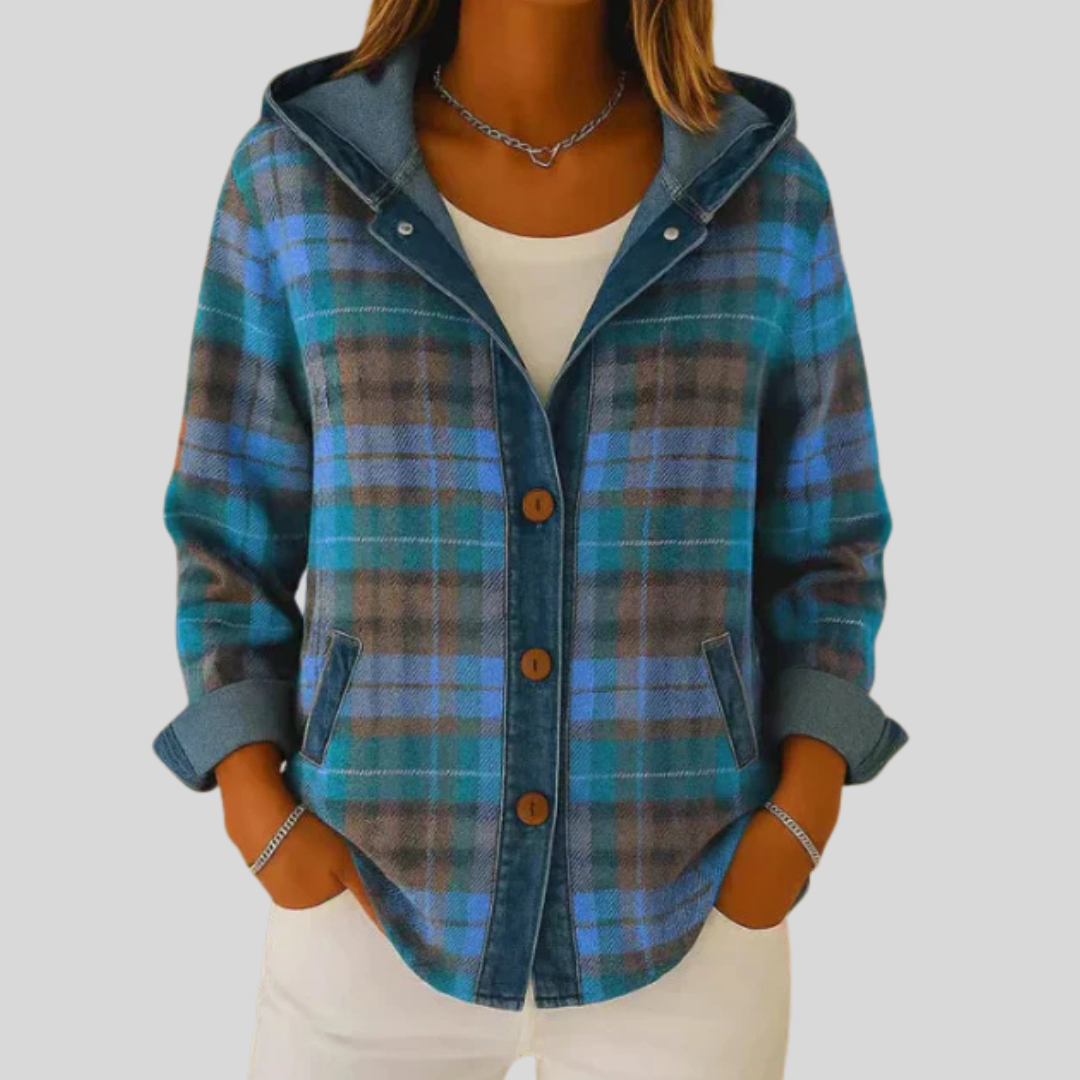Lotte - Geruite Denim Blouse