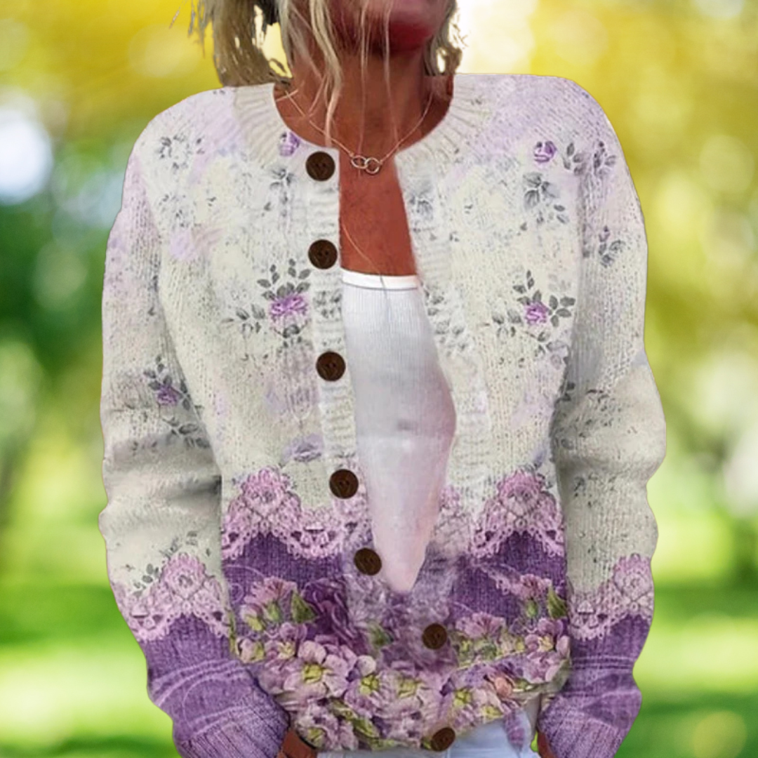 Sarah - Vintage Lente Vest met Bloemenprint