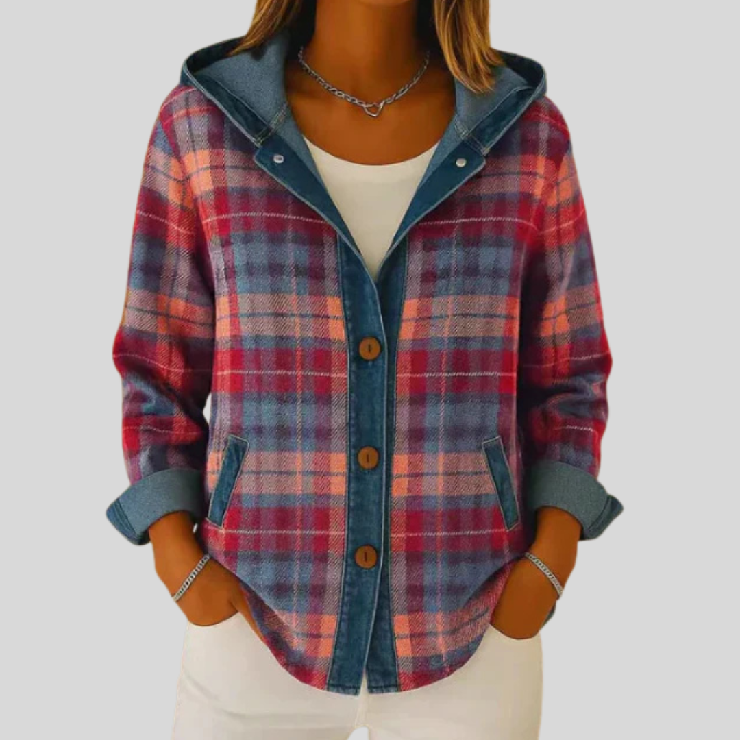 Lotte - Geruite Denim Blouse