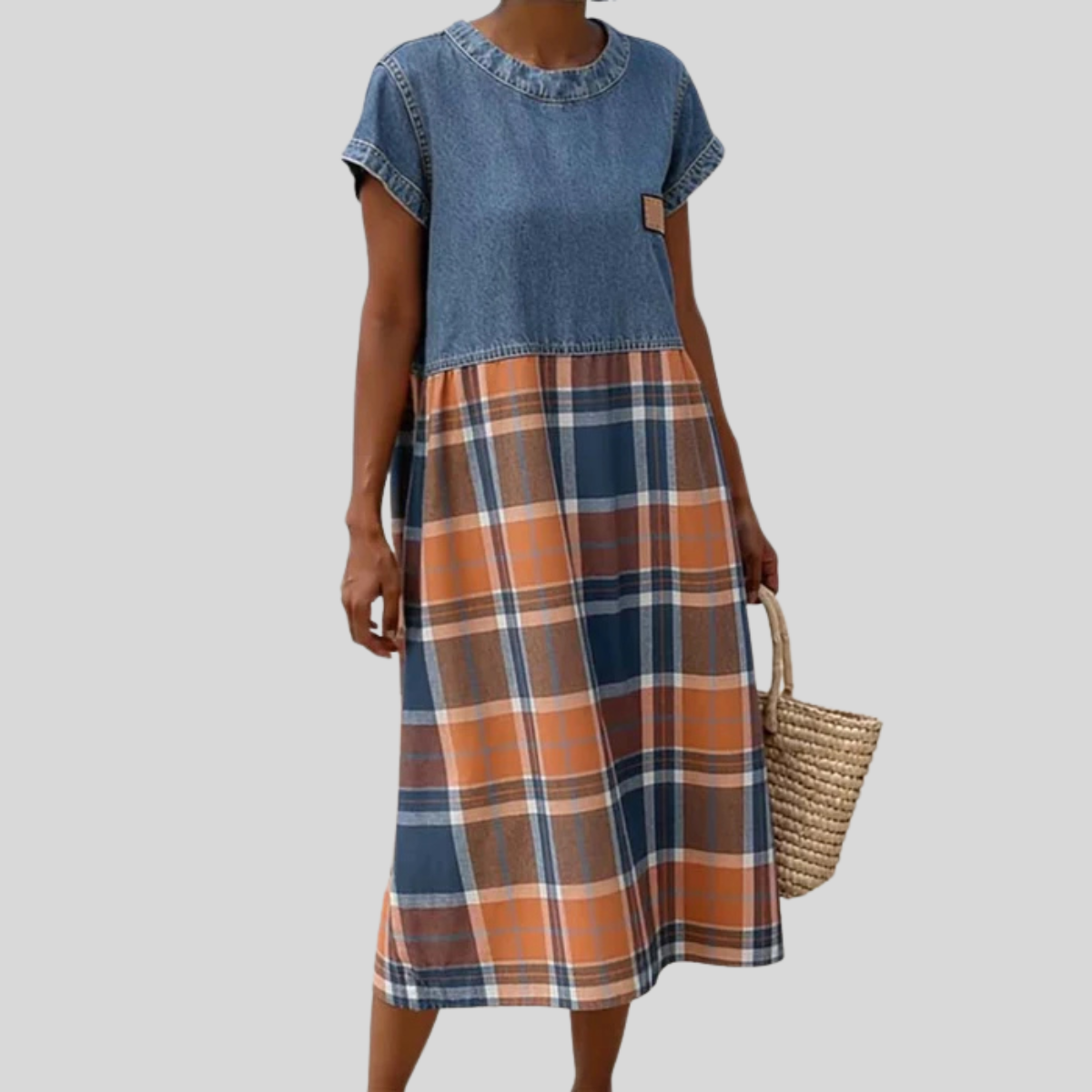 Zoë - Casual Patchwork Denim Jurk