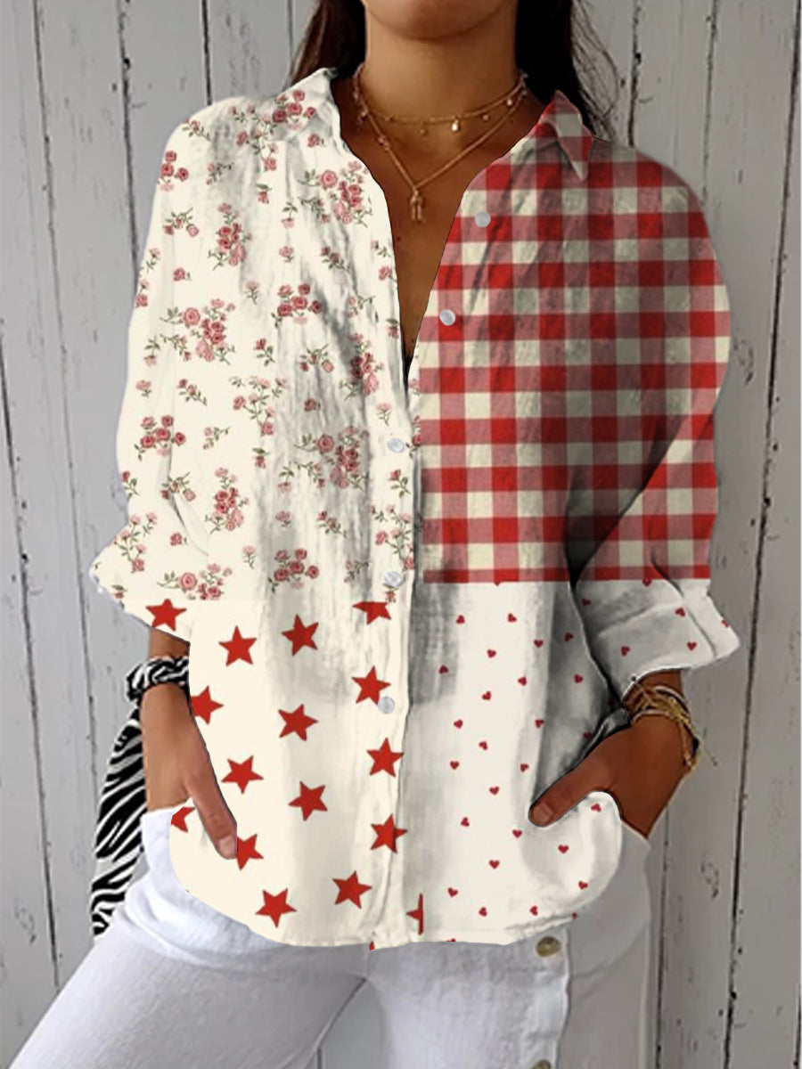 Elise – Landelijk Patchwork Blouse