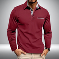 Adrian – Stijlvolle Polo met Lange Mouwen (Rood)