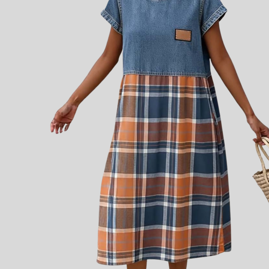 Zoë - Casual Patchwork Denim Jurk