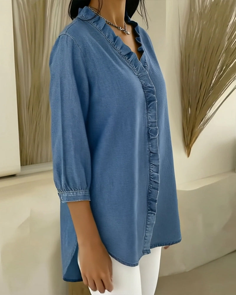 Margreet – Elegante Blouse met Volantdetails