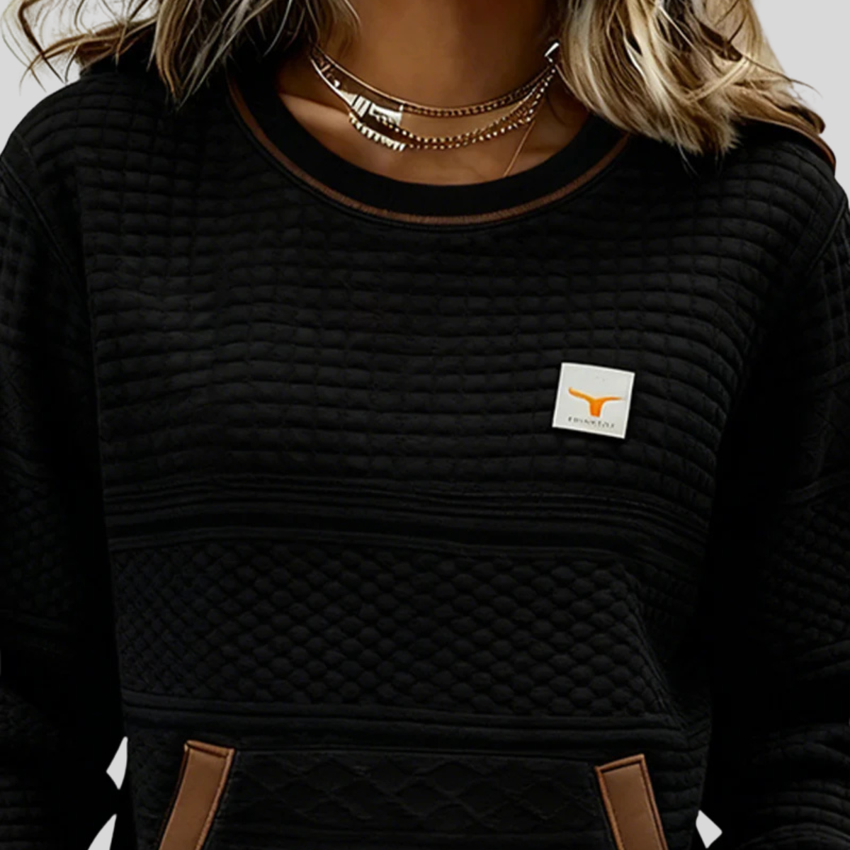 Lynn - Colorblock Hoodie met Ronde Hals