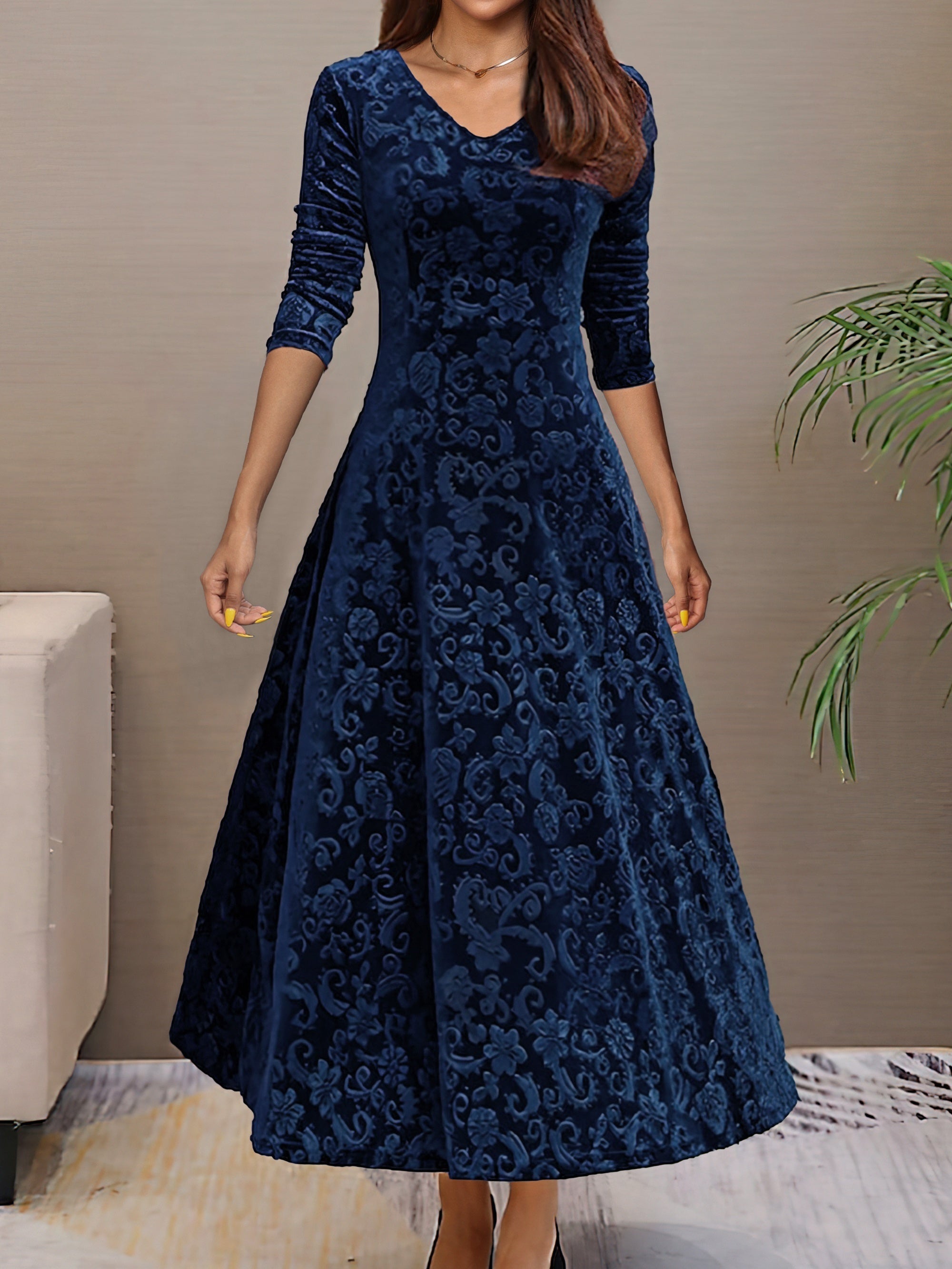 Denise | Fluwelen elegante jurk