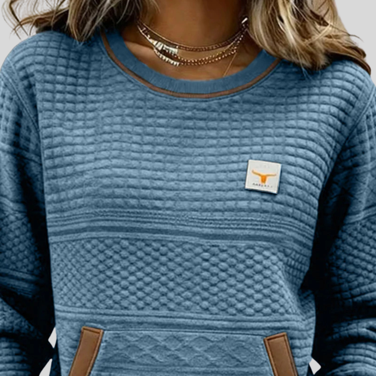 Lynn - Colorblock Hoodie met Ronde Hals