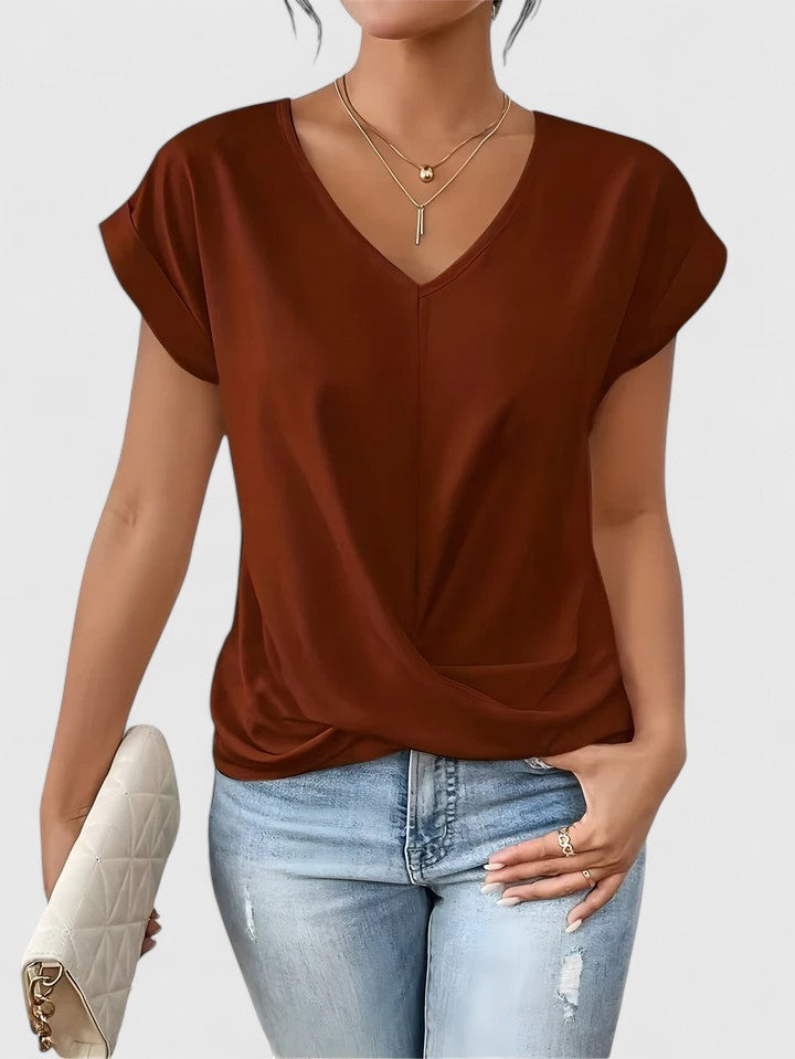 Frances - Comfortabele V-Nek Top