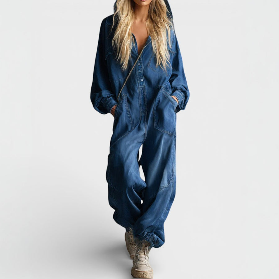 Emma - Denim Jumpsuit met Capuchon