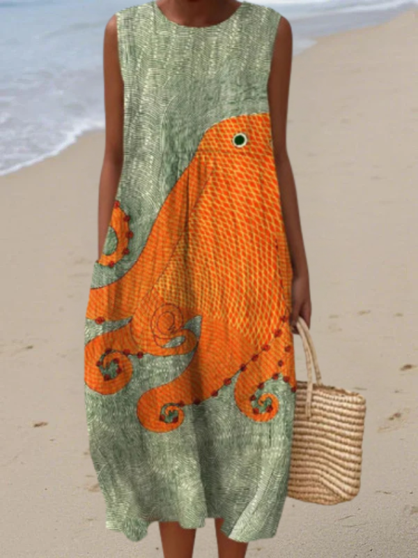 Tess Oceanic Midi Jurk