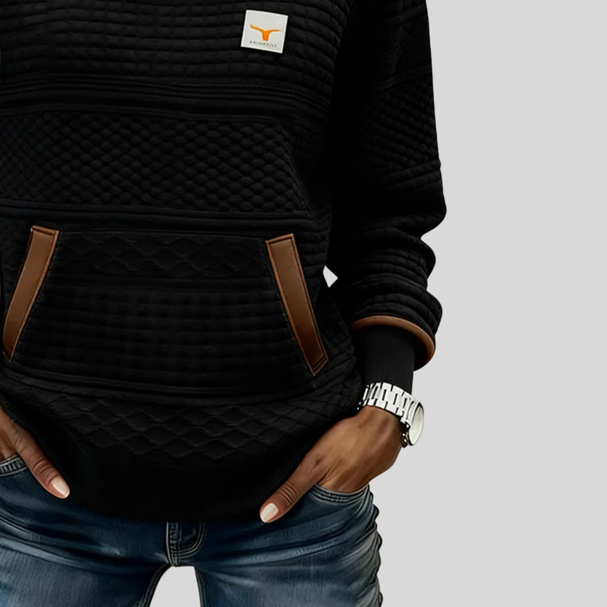 Lynn - Colorblock Hoodie met Ronde Hals