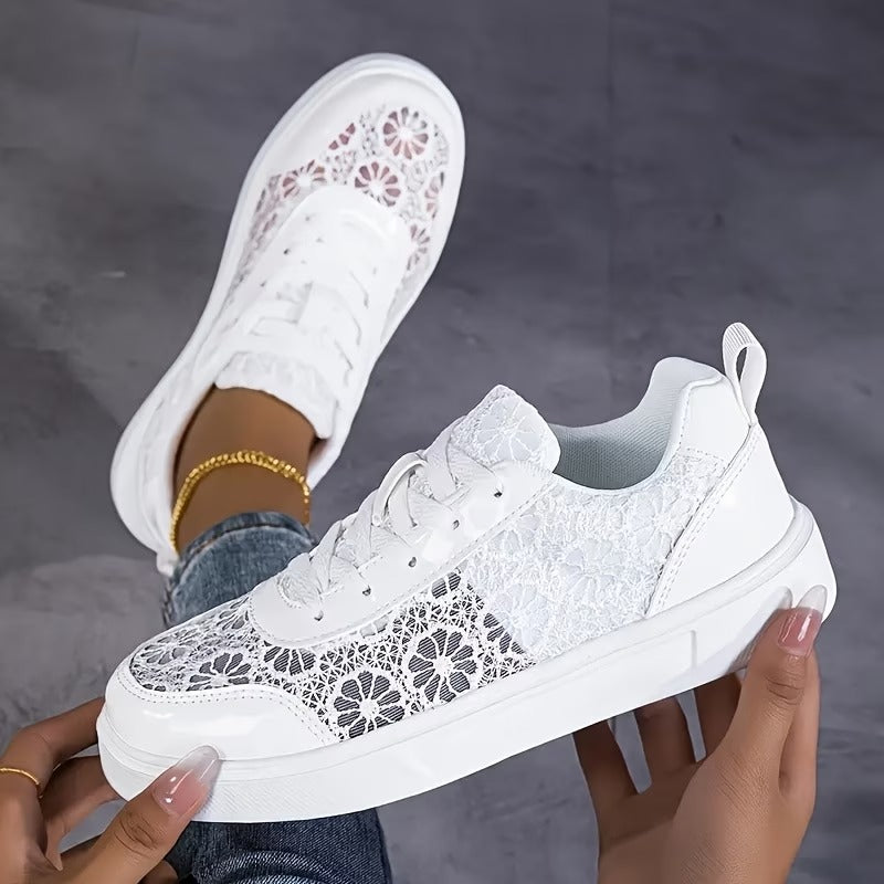 Roos - Comfortabele Sneakers met Bloemenpatroon