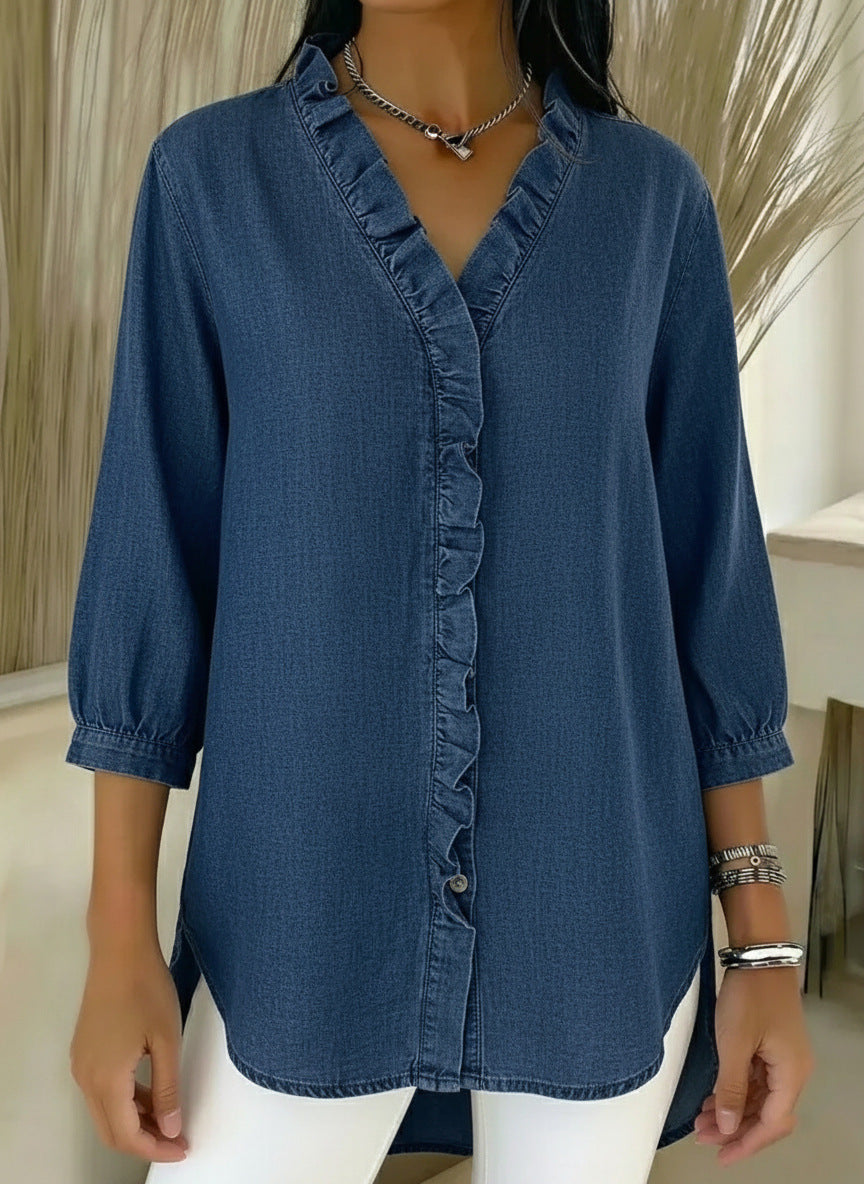 Margreet – Elegante Blouse met Volantdetails
