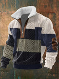 Lars – Gebreide Quarter-Zip Trui met Gevoerde Kraag