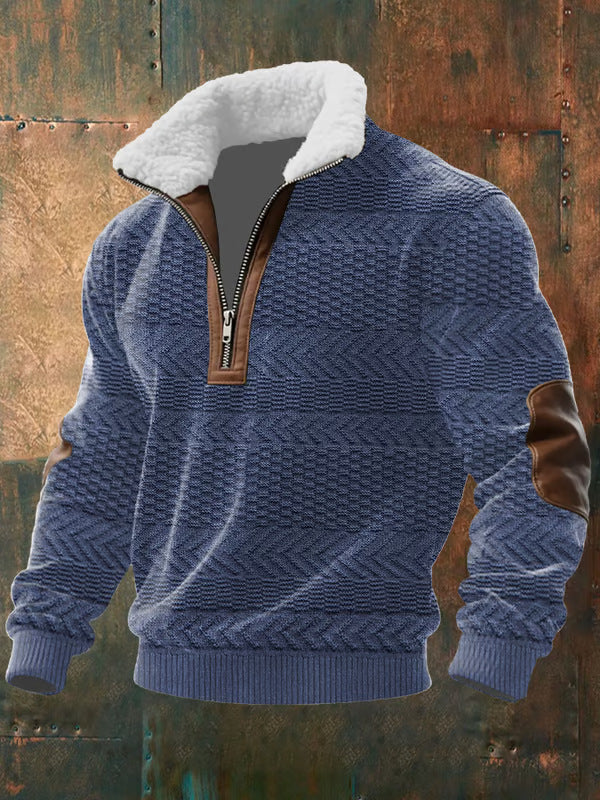 Michael – Gebreide Quarter-Zip Trui met Gevoerde Kraag