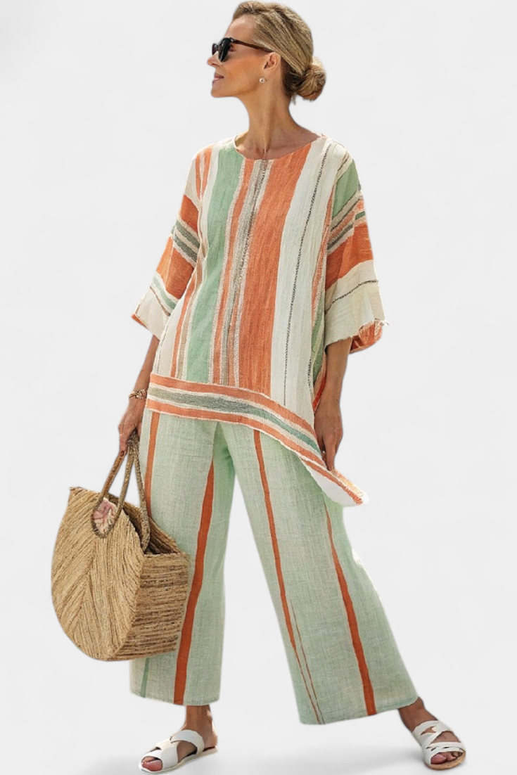 Noa - Elegante Asymmetrische Top & Wijde Broek