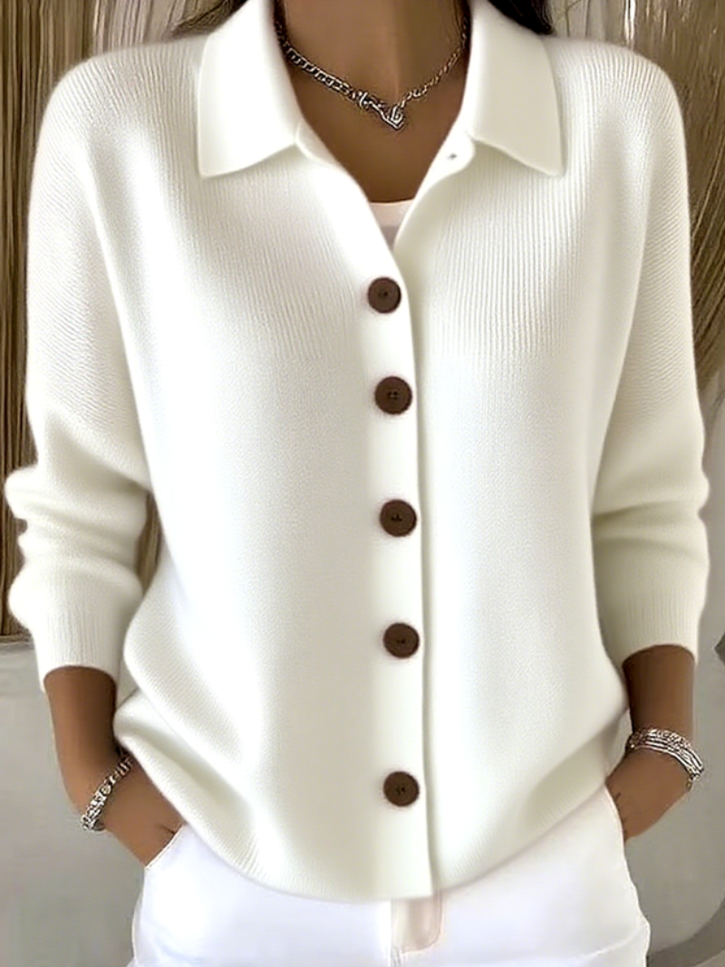 Mila - Gebreide blouse met knopen