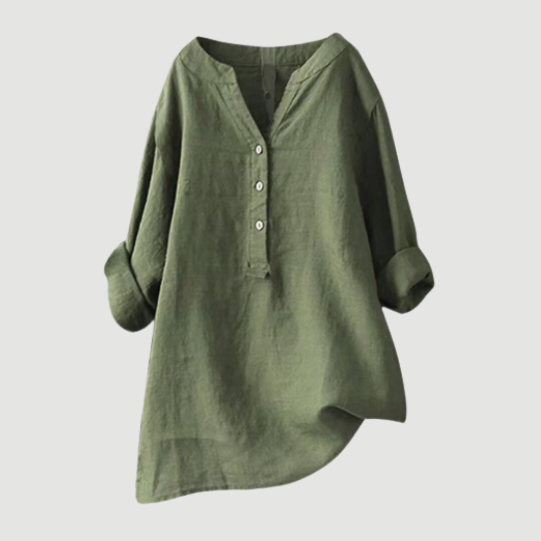 Mia – Ademende Linnen Blouse, Casual en Stijlvol