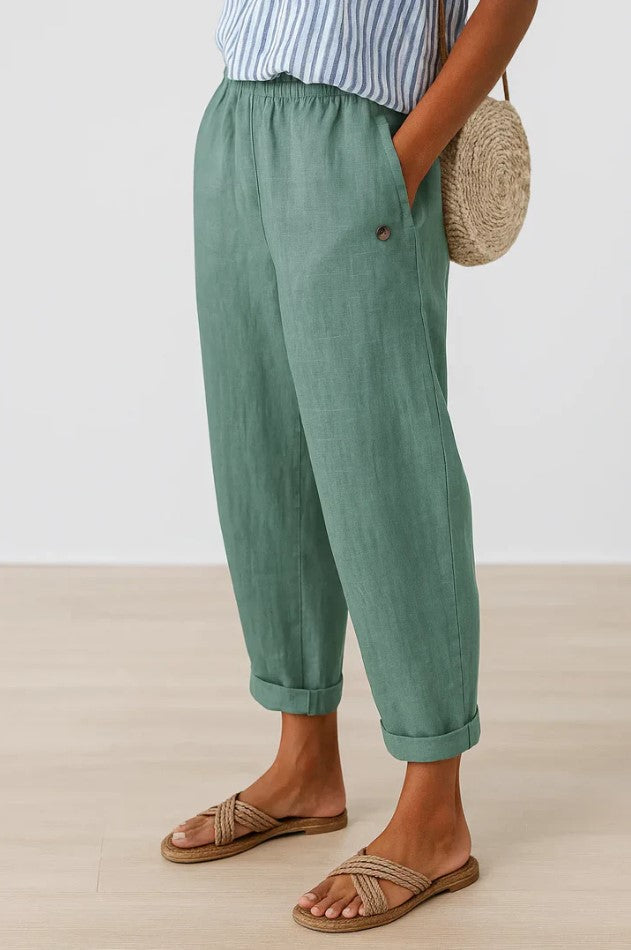 Amber - Tijdloze Linnen-Katoenen Pantalon