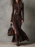 Noreva | Stijlvolle getailleerde jurk in suede-look