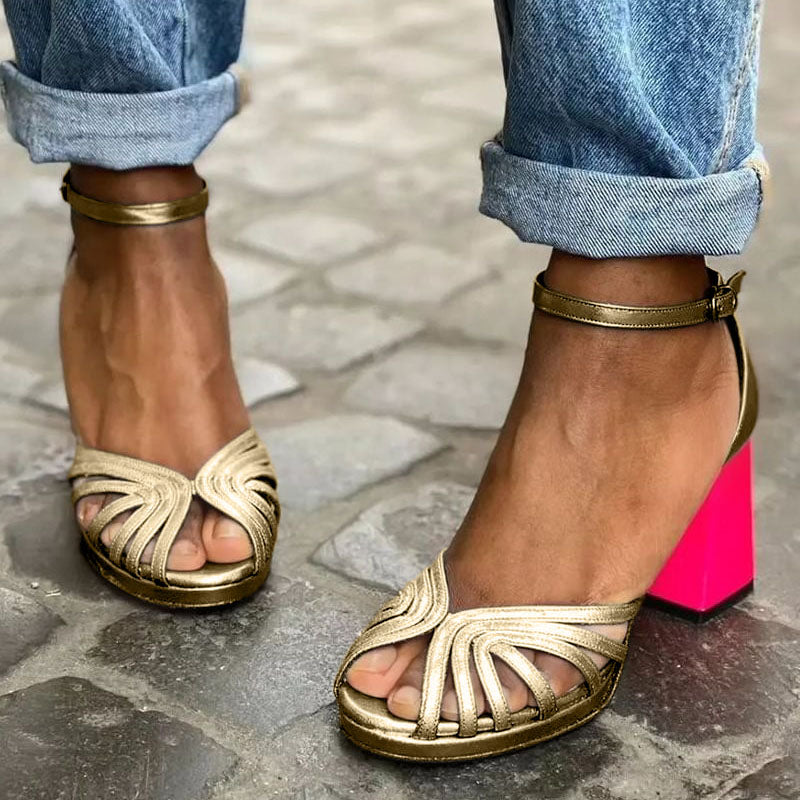 Allegra | Klassieke Sandalen met Gouden Bandje